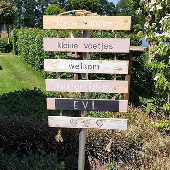 Geboortebord - Meisje | Houten bordjes 